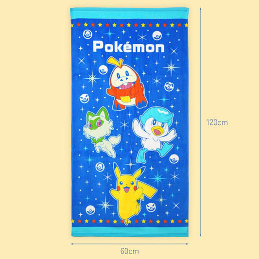 Pokémon Bath Towel 60x120cm - Pikachu, Fuecoco, Sprigatito, Quaxly