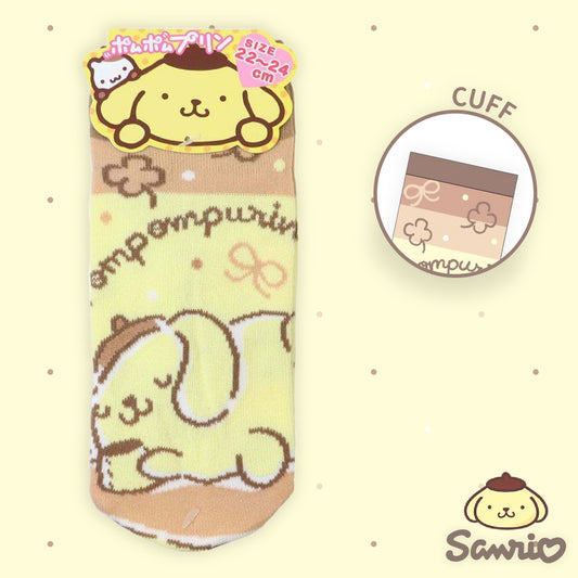 Sanrio Characters Sleep Jacquard Ankle Socks - Pompompurin