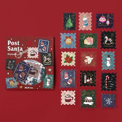 BGM Christmas Foiled Flake Stickers 2024 Limited Edition -  Post Office Letter To Santa