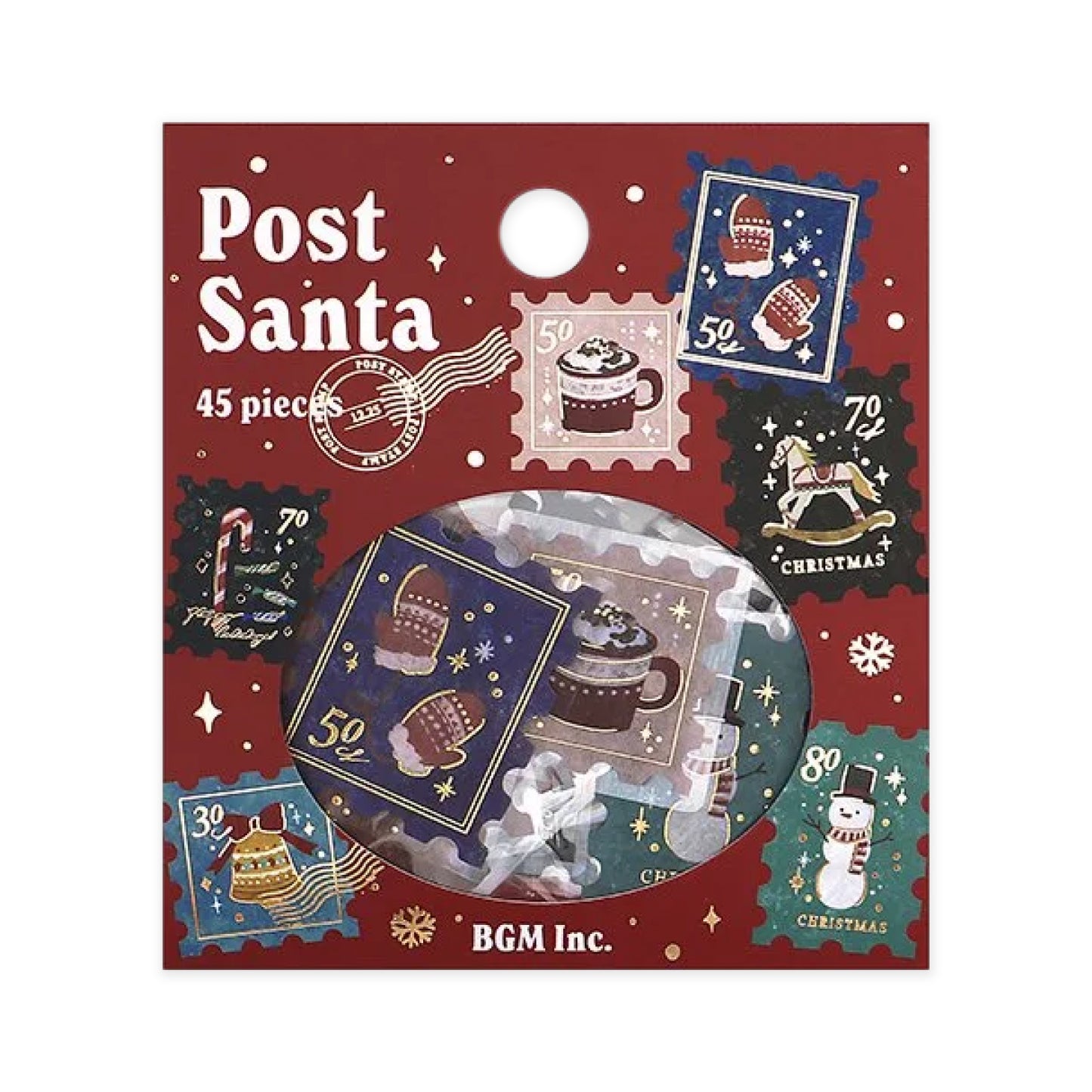 BGM Christmas Foiled Flake Stickers 2024 Limited Edition -  Post Office Letter To Santa