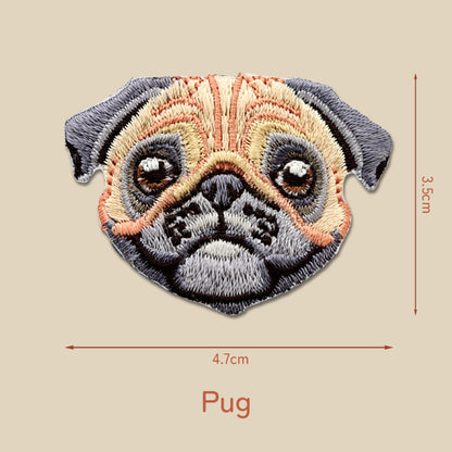 Dog Embroidery Sticker Patch - Pug