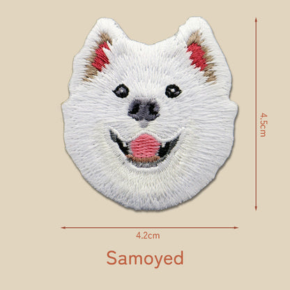 Dog Embroidery Sticker Patch - Samoyed