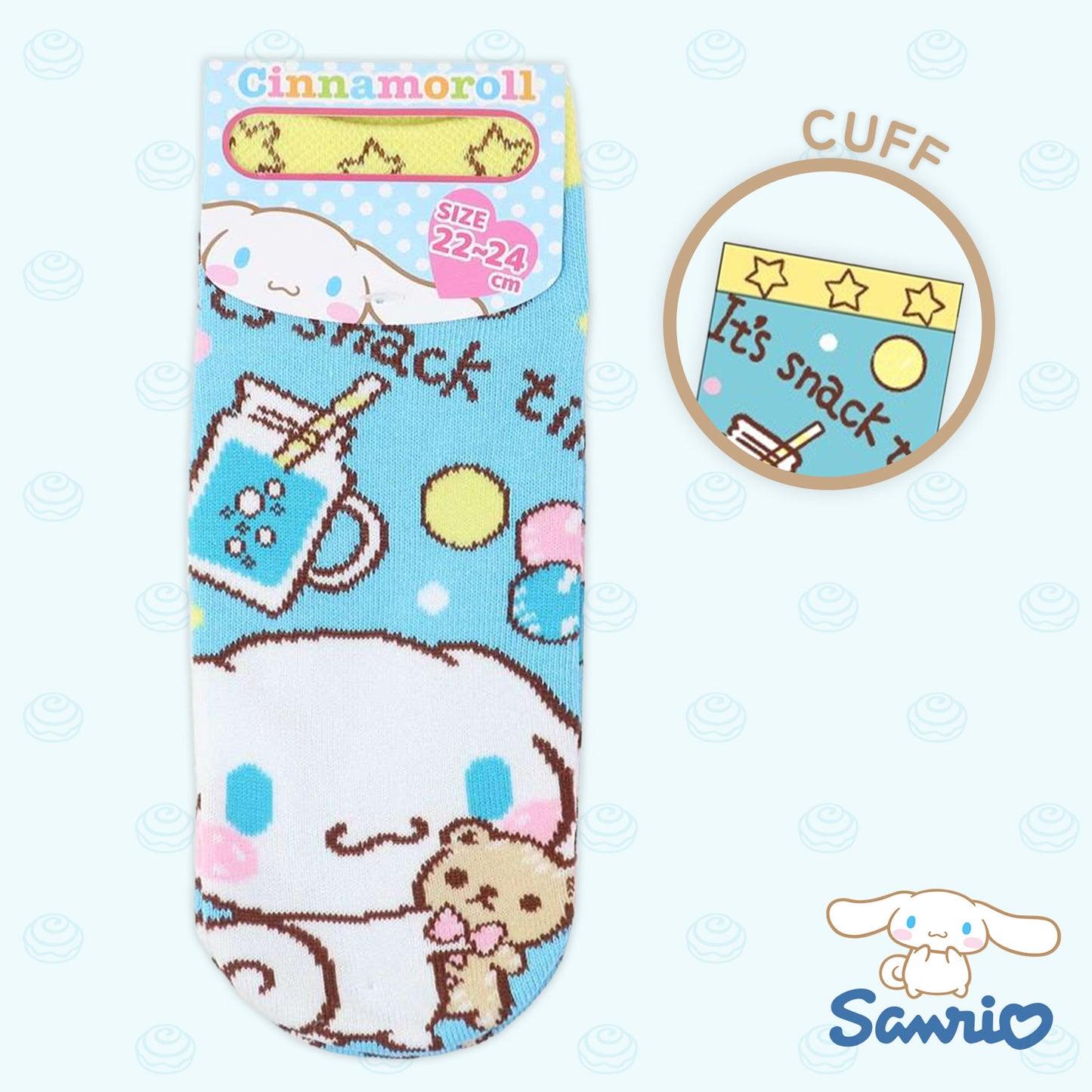 Sanrio It's Snack Time Jacquard Ankle Socks - Cinnamoroll