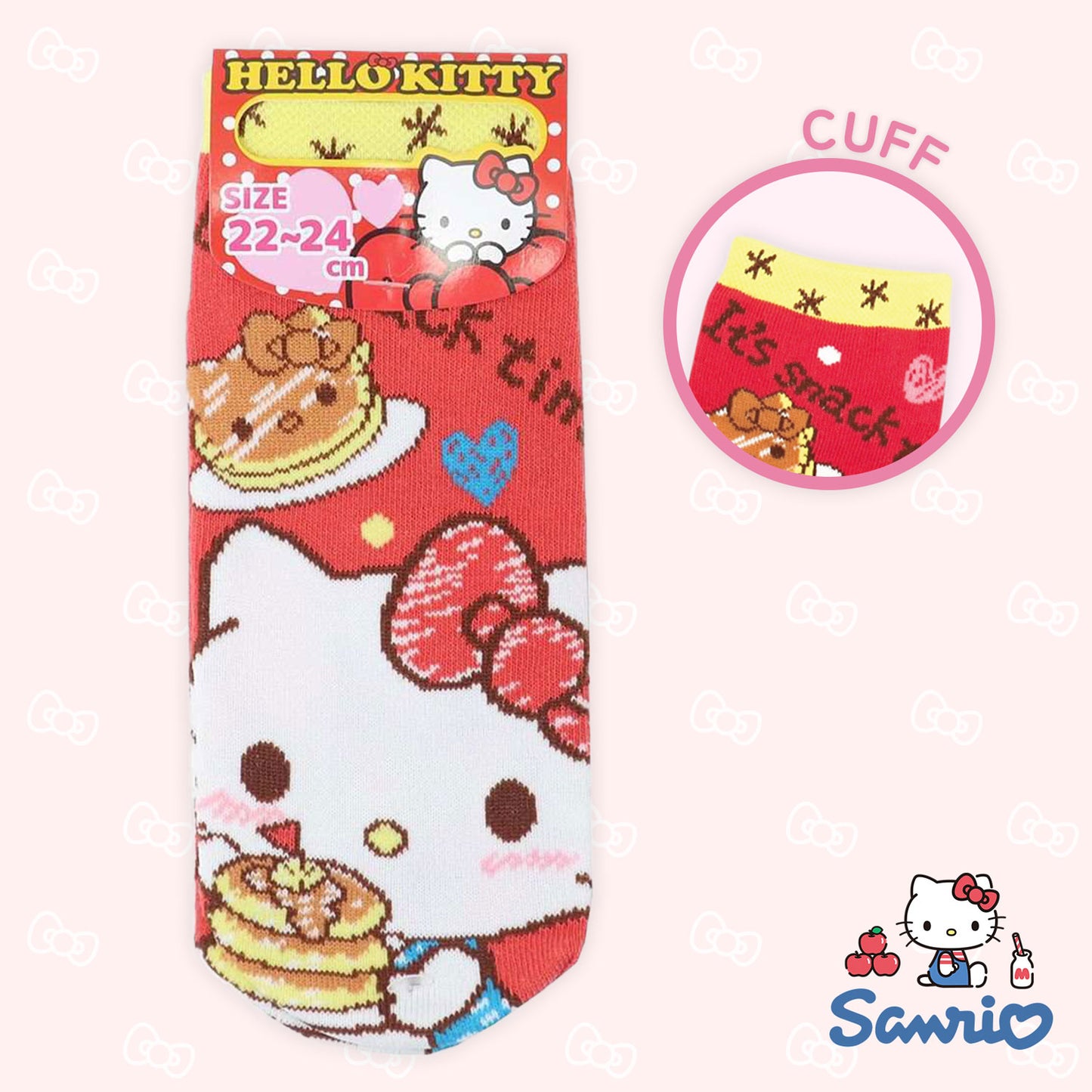 Sanrio It's Snack Time Jacquard Ankle Socks - Hello Kitty