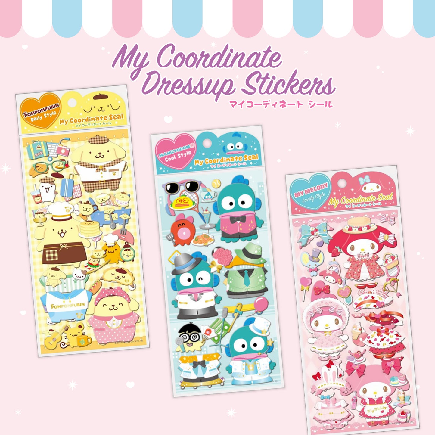 Sanrio Character My Coordinate Dressup Stickers - My Melody