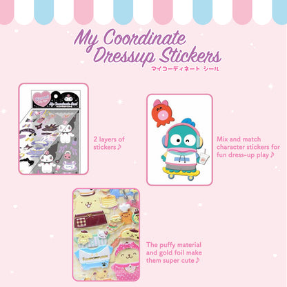 Sanrio Character My Coordinate Dressup Stickers - My Melody