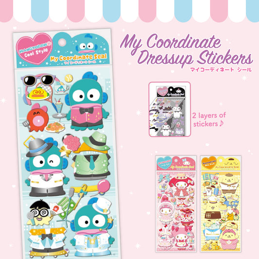 Sanrio Character My Coordinate Dressup Stickers - Hangyodon