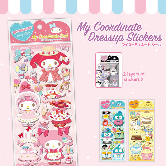 Sanrio Character My Coordinate Dressup Stickers - My Melody