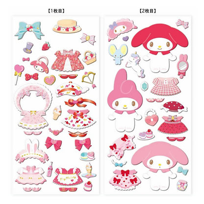 Sanrio Character My Coordinate Dressup Stickers - My Melody