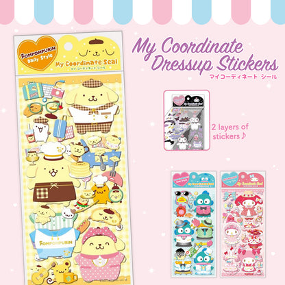 Sanrio Character My Coordinate Dressup Stickers - Pompompurin