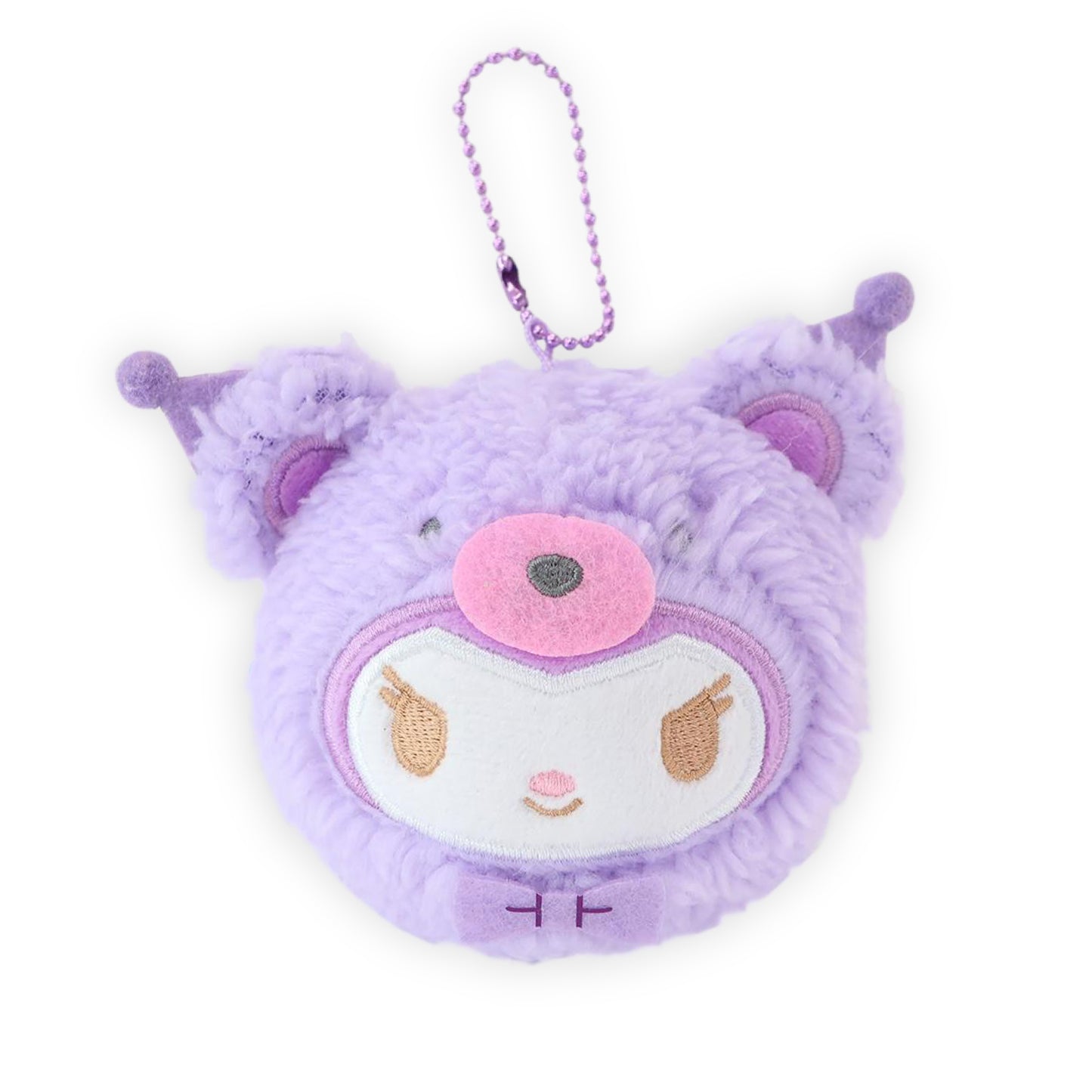 Sanrio Characters Fluffy Latte Bear Squishy Plush Charm - Kuromi