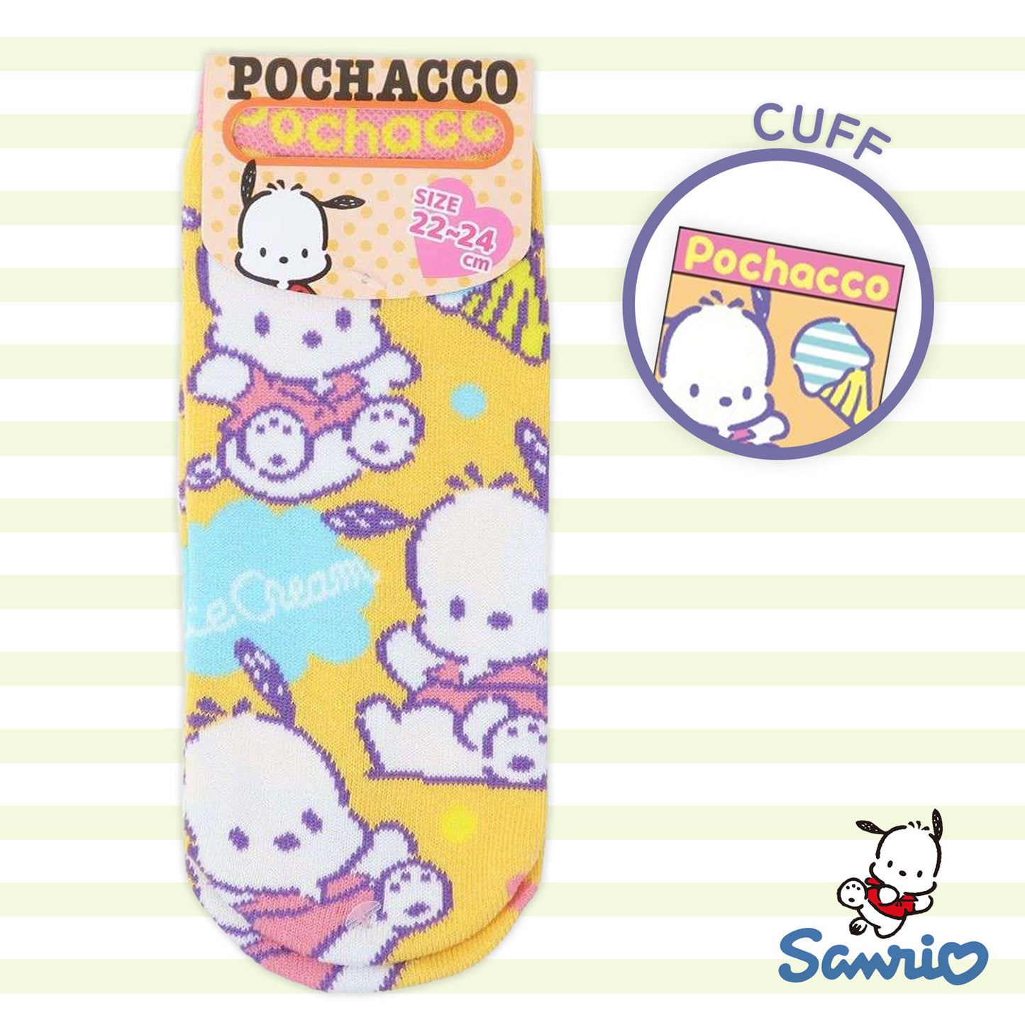 Sanrio Pochacco & Ice Cream Jacquard Ankle Socks