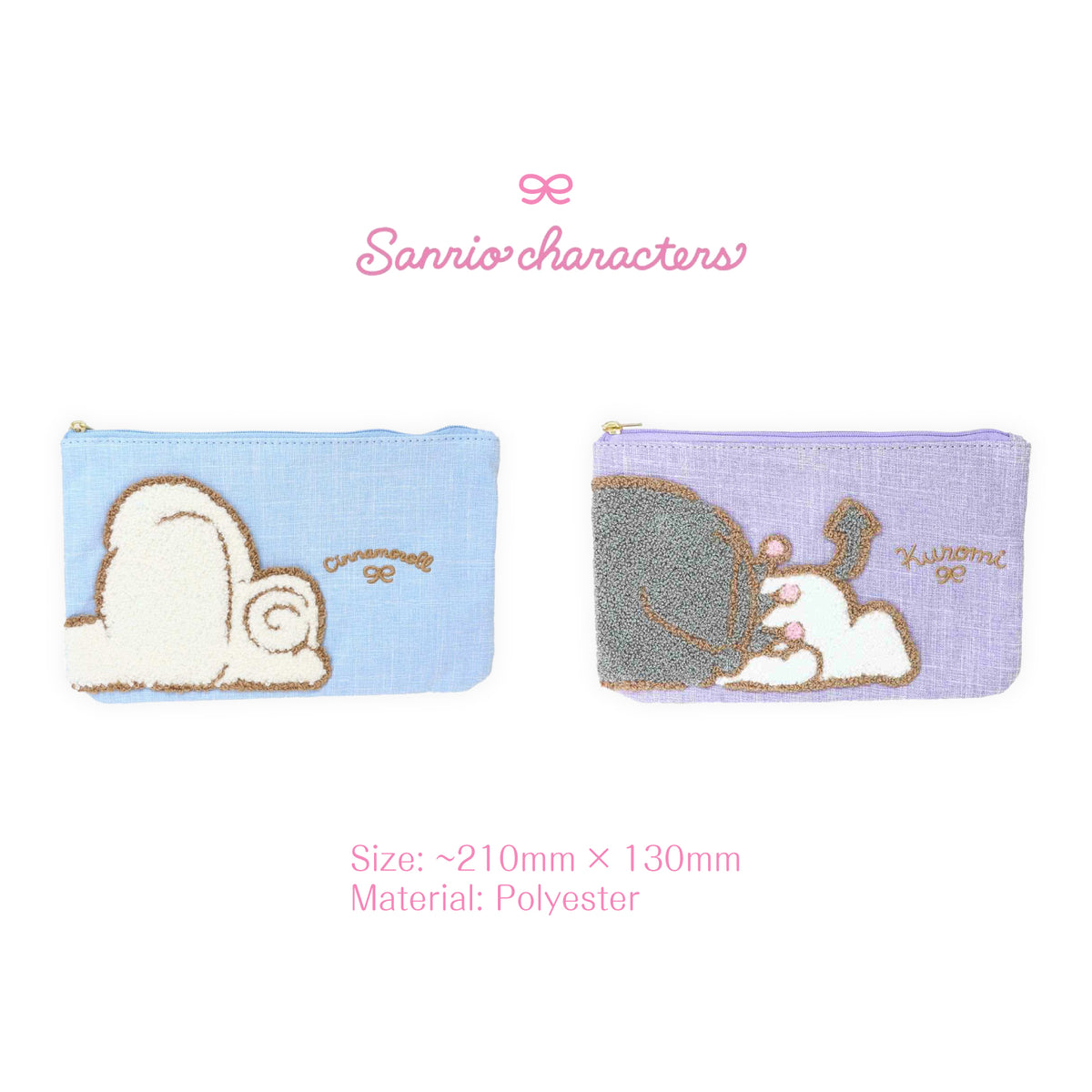 Sanrio Sagara Embroidery Flat Pouch - Laidback Kuromi