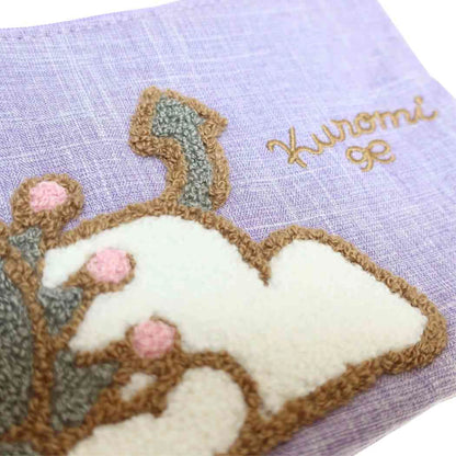 Sanrio Sagara Embroidery Flat Pouch - Laidback Kuromi