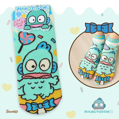Sanrio Characters Retro Stage Jacquard Ankle Socks - Hangyodon