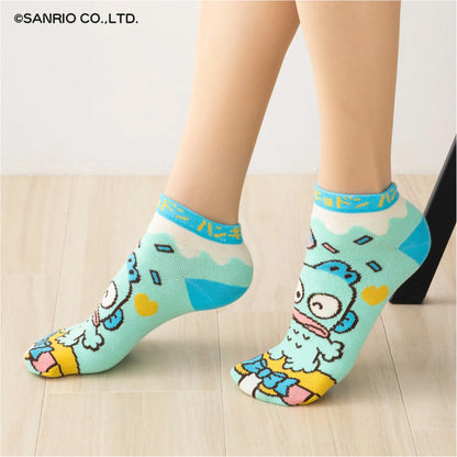 Sanrio Characters Retro Stage Jacquard Ankle Socks - Hangyodon