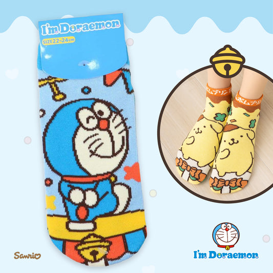 Sanrio Characters Retro Stage Jacquard Ankle Socks - I'm Doraemon