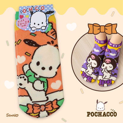 Sanrio Characters Retro Stage Jacquard Ankle Socks - Pochacco