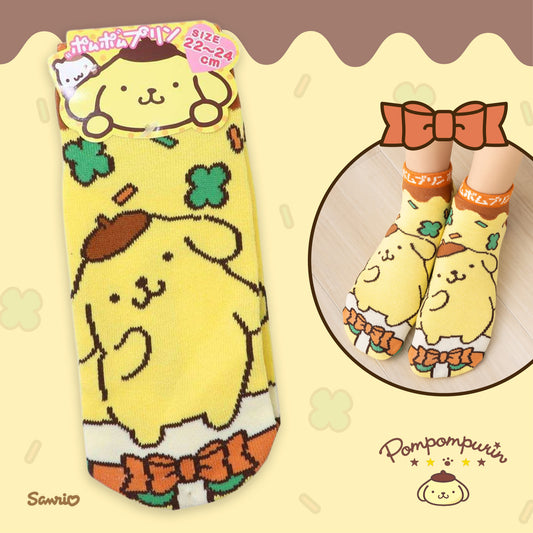 Sanrio Characters Retro Stage Jacquard Ankle Socks - Pompompurin