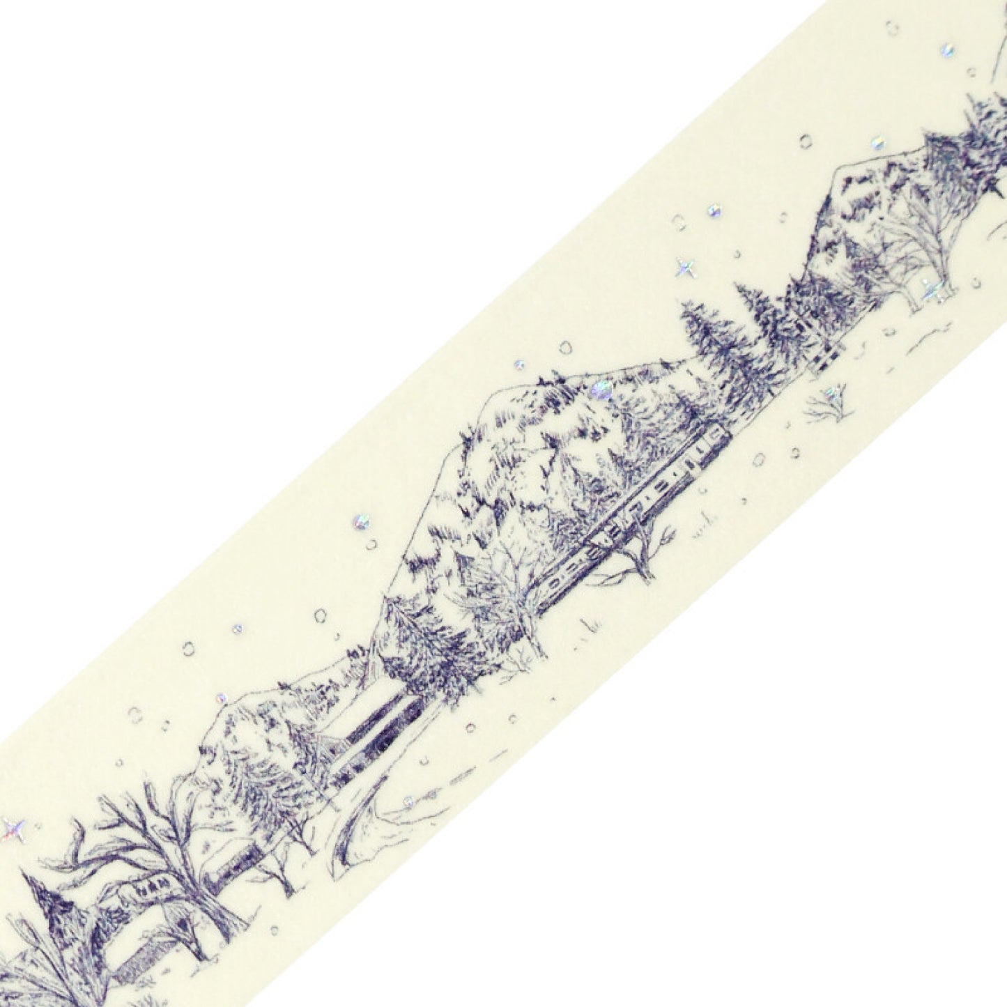 BGM Winter Exclusive Holographic Foiled Washi Tape 2024 Limited Edition 20mm - Sketch