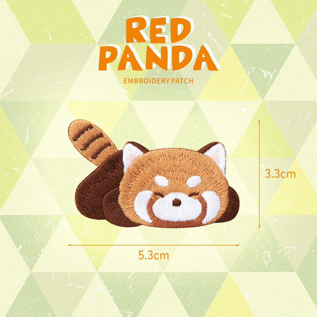 Red Panda Embroidery Sticker Patch - Sleeping