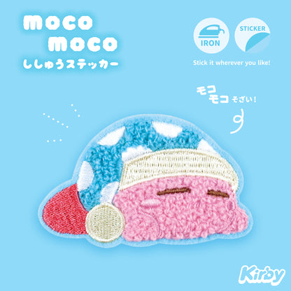 Kirby Moco Moco Fluffy Embroidery Sticker Patch - Sleeping Kirby