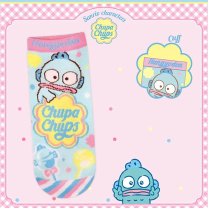 Chupa Chups x Sanrio Characters Jacquard Ankle Socks - Hangyodon