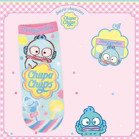 Chupa Chups x Sanrio Characters Jacquard Ankle Socks - Hangyodon