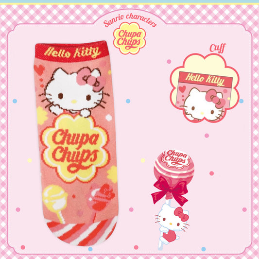 Chupa Chups x Sanrio Characters Jacquard Ankle Socks - Hello Kitty