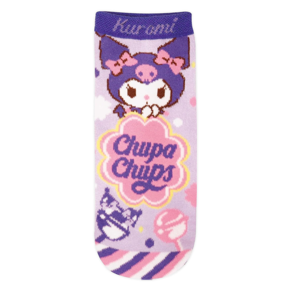 Chupa Chups x Sanrio Characters Jacquard Ankle Socks - Kuromi
