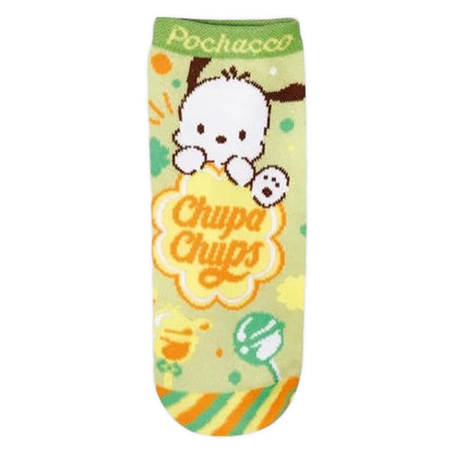 Chupa Chups x Sanrio Characters Jacquard Ankle Socks - Pochacco
