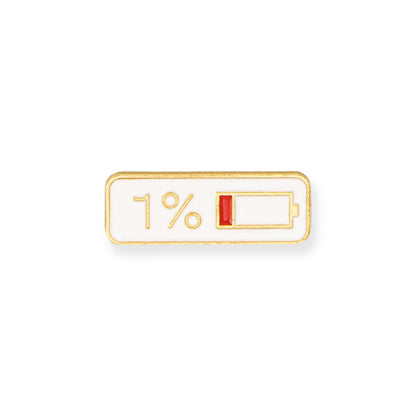 Social Battery Enamel Brooch Pin - 1%