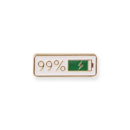 Social Battery Enamel Brooch Pin - 99%