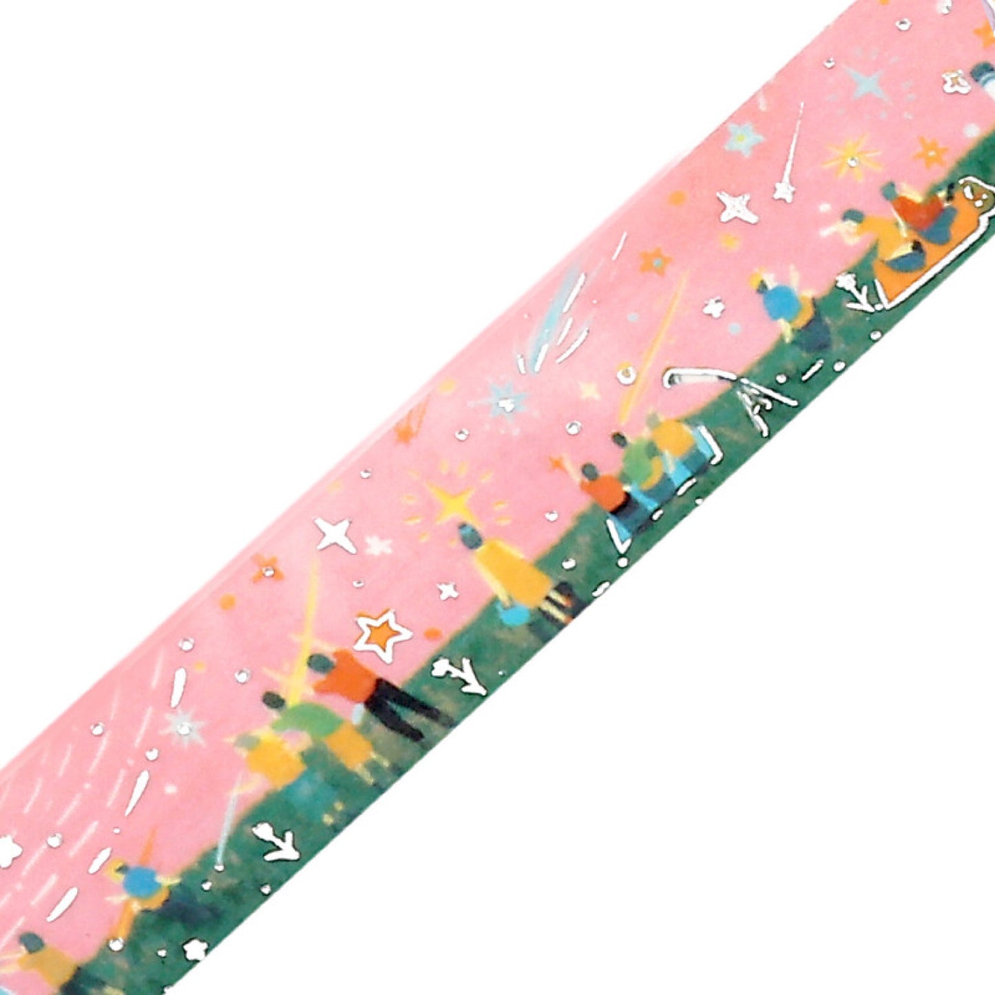 BGM LIFE Goldfoiled Night of Shooting Stars Washi Tape - Stargazing