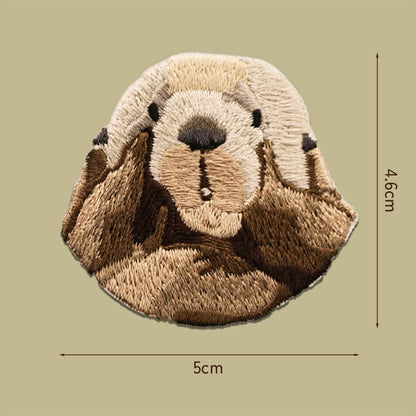 Sea Otter Embroidery Sticker Patch - Stunned