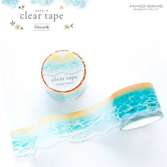 Mind Wave Clear Tape Sky & Sea 30mm×3m - Sunset Beach