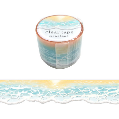 Mind Wave Clear Tape Sky & Sea 30mm×3m - Sunset Beach