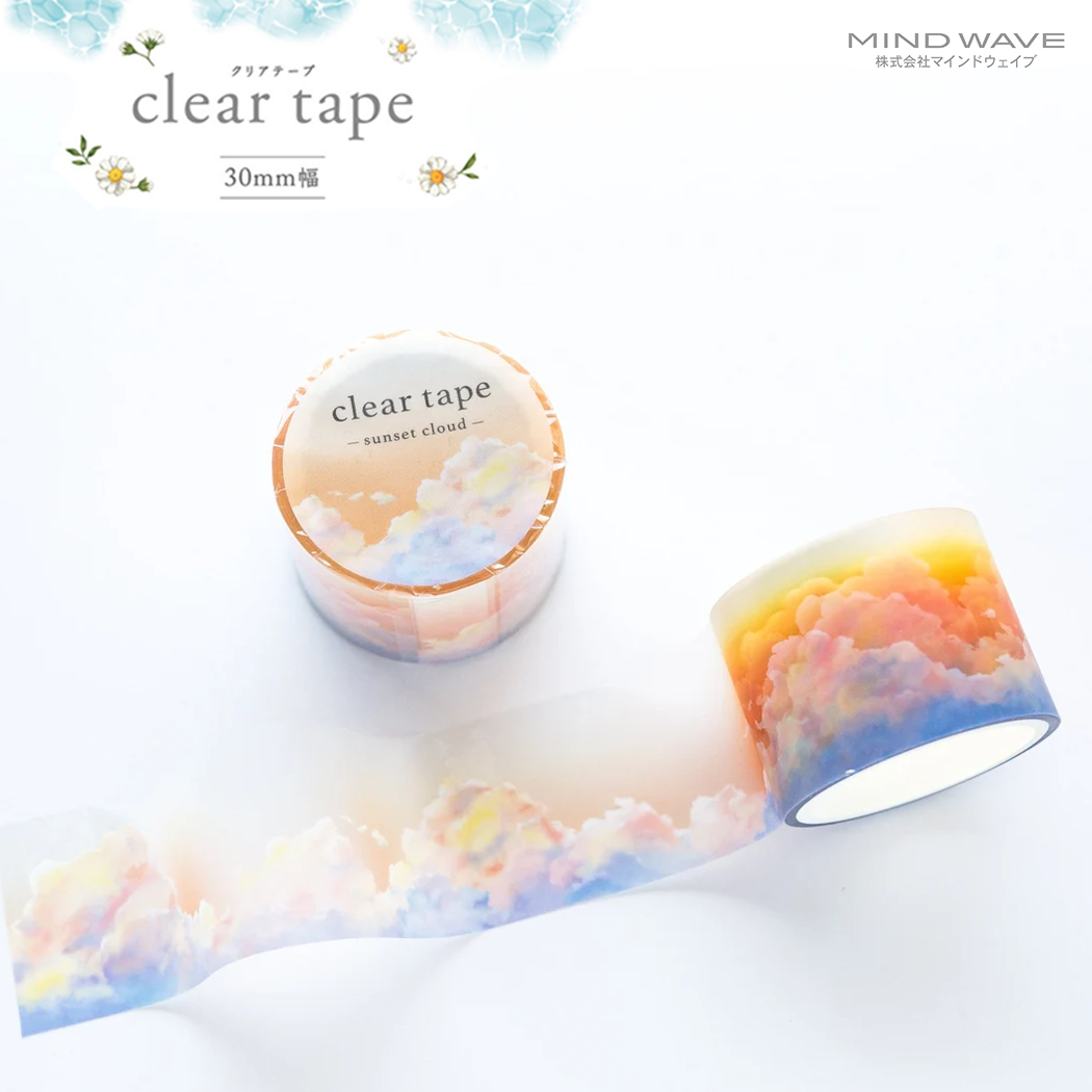 Mind Wave Clear Tape Sky & Sea 30mm×3m - Sunset Cloud