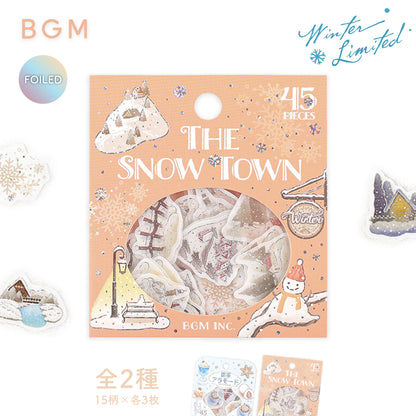 BGM Winter Exclusive Holographic Foiled Flake Stickers 2024 Limited Edition - The Snow Town