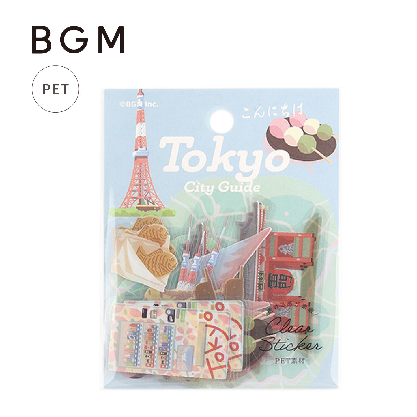 BGM City Walk Clear Seal Flake Stickers - Tokyo