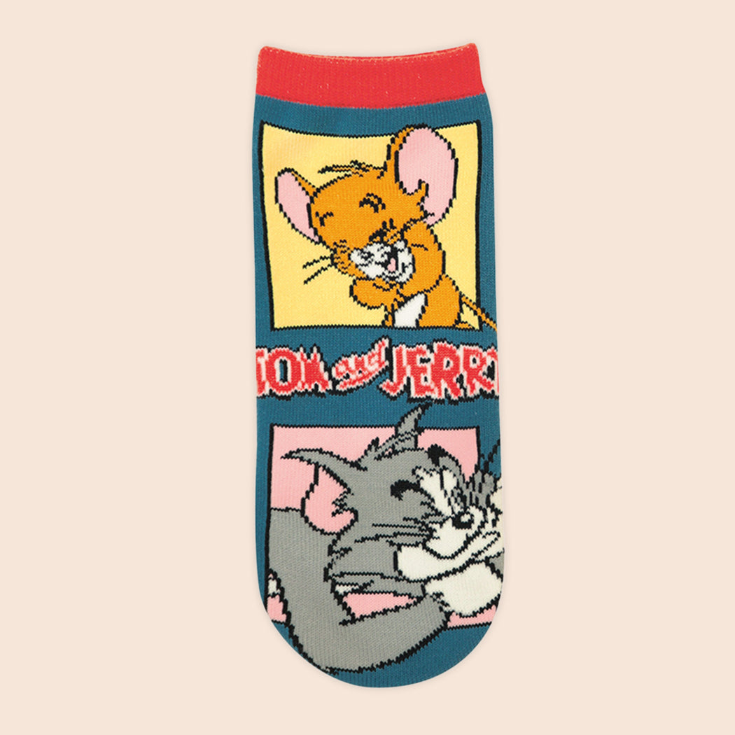 Tom & Jerry Jacquard Ankle Socks - Comic Frame