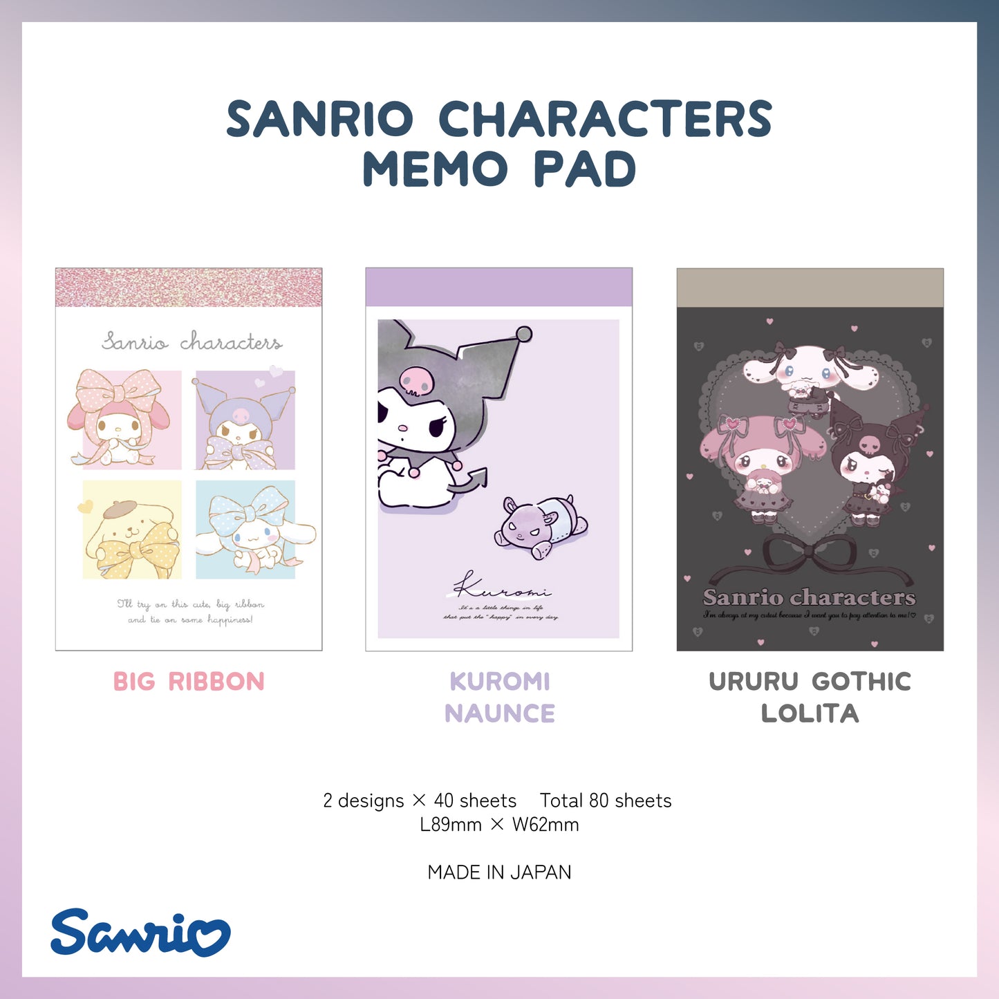 Sanrio Characters Mini Memo Pad - Big Ribbon