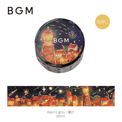 BGM LIFE Goldfoiled Night of Shooting Stars Washi Tape - Warm Lights