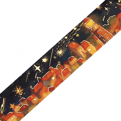 BGM LIFE Goldfoiled Night of Shooting Stars Washi Tape - Warm Lights