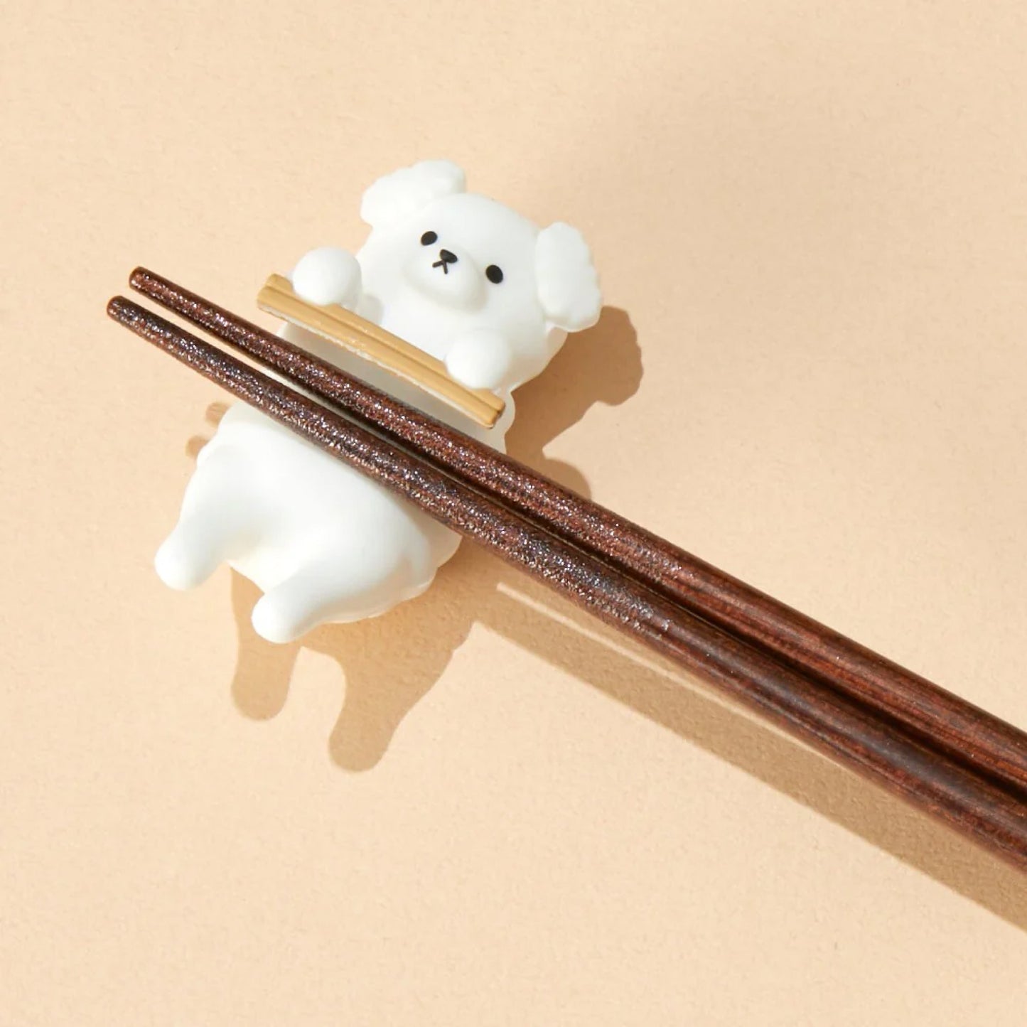 Ishida Soup Bowl & Chopstick Rest Set - White Poodle