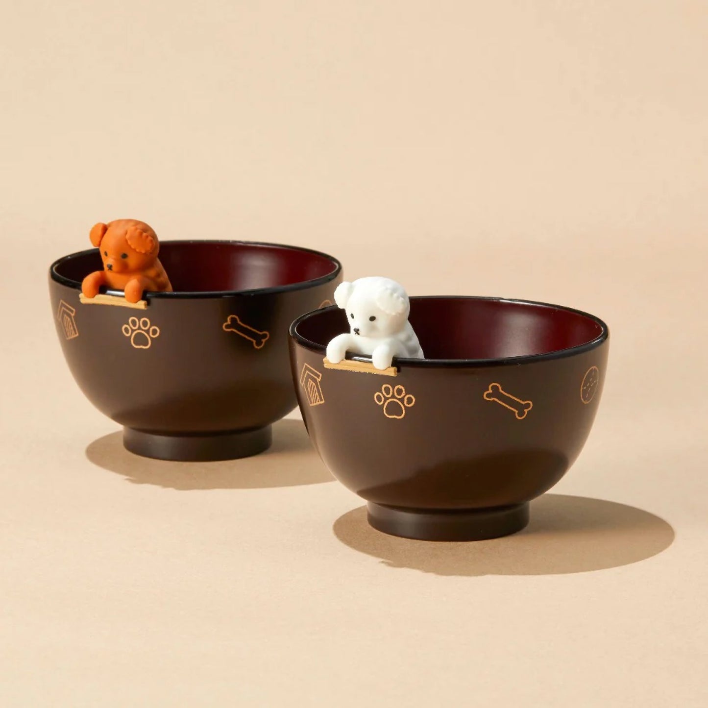 Ishida Soup Bowl & Chopstick Rest Set - White Poodle