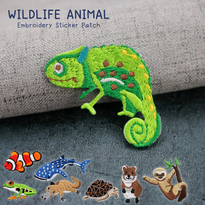 Wildlife Animal Embroidery Sticker Patch - Chameleon