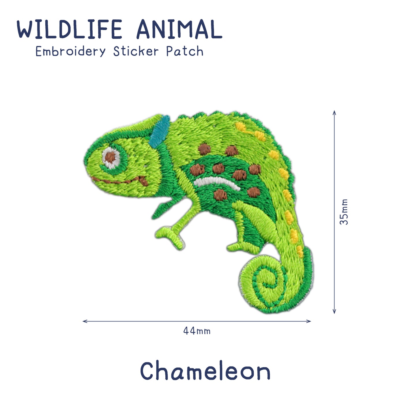 Wildlife Animal Embroidery Sticker Patch - Chameleon