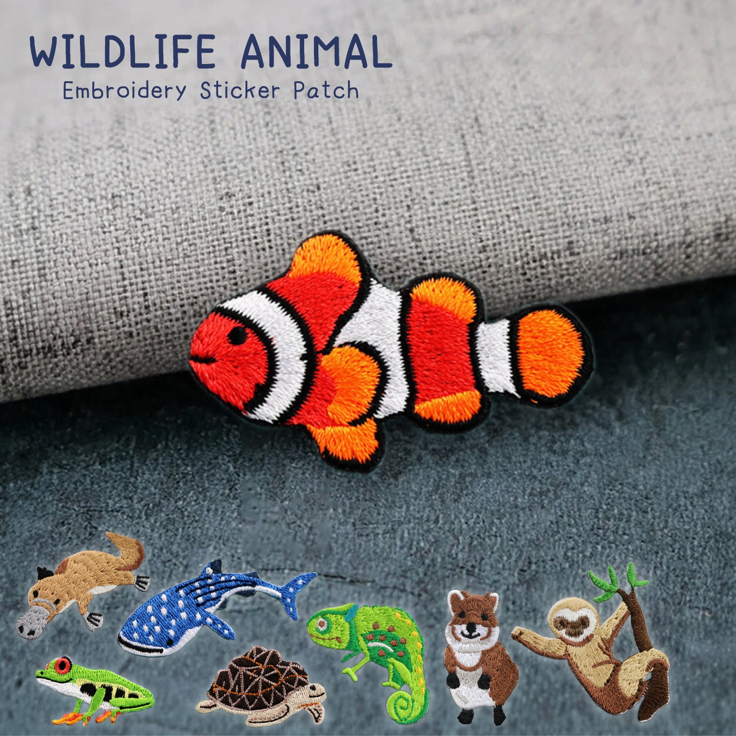 Wildlife Animal Embroidery Sticker Patch - Clownfish