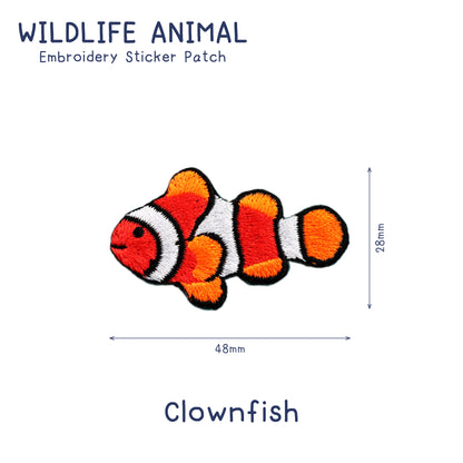 Wildlife Animal Embroidery Sticker Patch - Clownfish